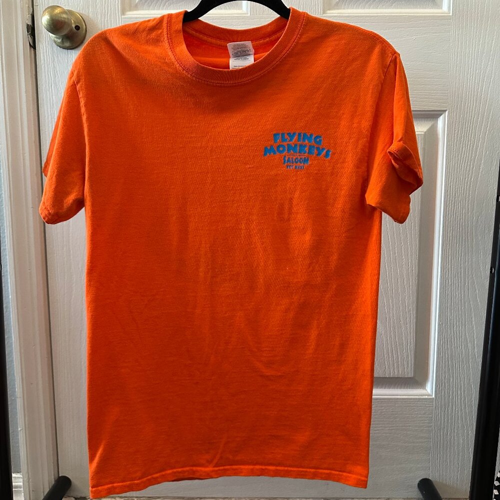 Flying Monkey Saloon Orange Tee Shirt Size S 100% Cotton